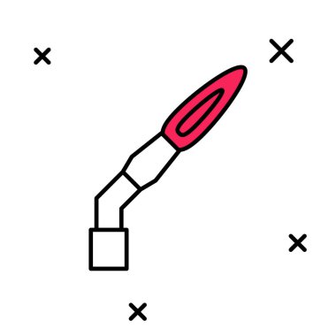 Doldurulmuş kaynak makinesi simgesi beyaz arkaplanda izole edildi. Vektör