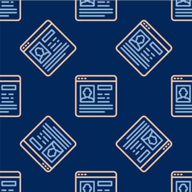 Satır simgesini mavi arkaplanda izole edilmiş şekilde devam ettir. Özgeçmiş başvurusu. Profesyonel personel aranıyor. Personel analizi devam ediyor. Vektör