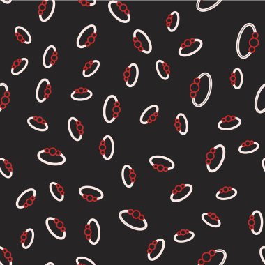 Çizgi bileziği mücevher ikonu siyah arkaplanda izole edilmiş pürüzsüz desen. Bilezik işareti. Vektör