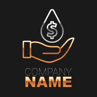 Siyah arkaplanda dolar sembolü olan çizgi yağı düşüşü. Petrol fiyatı. Petrol ve petrol endüstrisi. Renkli taslak konsepti. Vektör