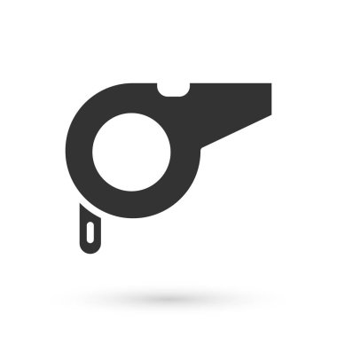 Gri Düdük simgesi beyaz arkaplanda izole edildi. Hakem sembolü. Spor ve spor burcu. Vektör