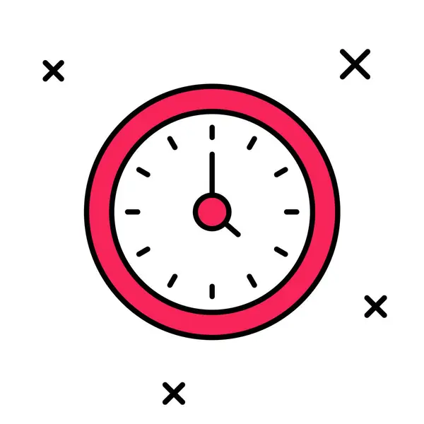 Filled Outline Clock Icon Isolated White Background Time Symbol Vector — Stock Vector