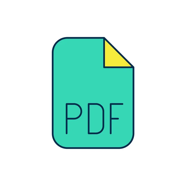 Pdfファイルの概要を入力します 白い背景に隔離されたPdfボタンのアイコンをダウンロードします Pdfファイルのシンボル ベクトル — ストックベクタ