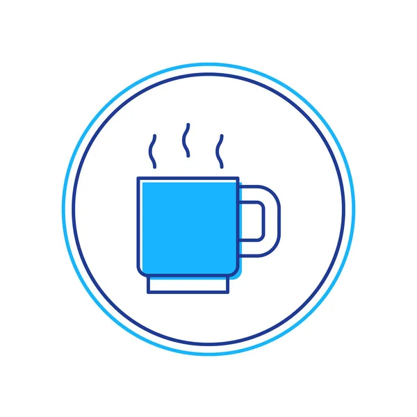 Doldurulmuş Kahve Fincanı Simgesi Beyaz Arkaplanda Izole Çay Fincanı Sıcak — Stok Vektör