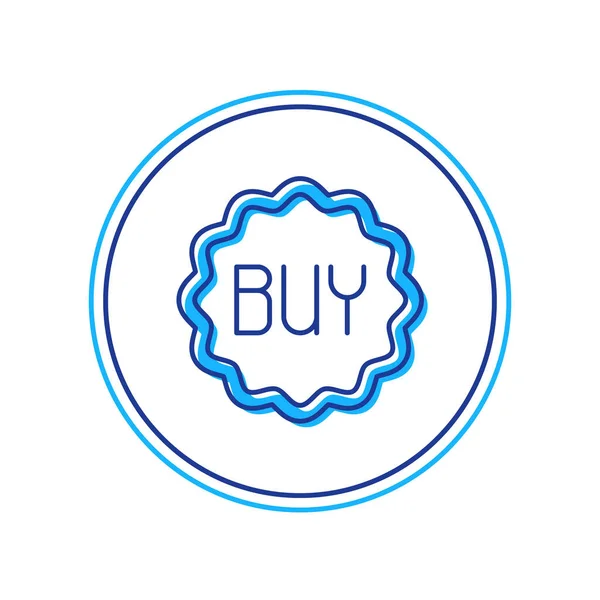 Filled Outline Buy Button Icon Isolated White Background Vector — Stock vektor