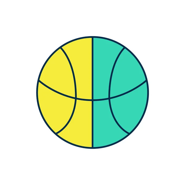 Заполненный Очертания Баскетбольный Мяч Значок Изолирован Белом Фоне Спортивный Символ — стоковый вектор