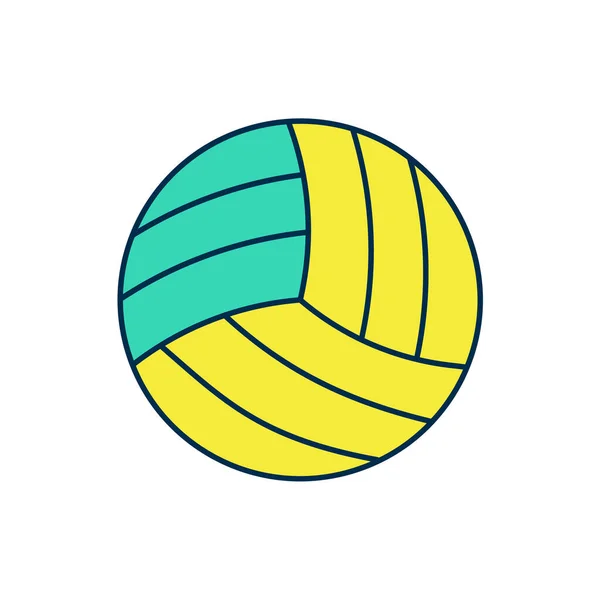 Gefüllte Umrisse Volleyball Symbol Isoliert Auf Weißem Hintergrund Sportgeräte Vektor — Stockvektor