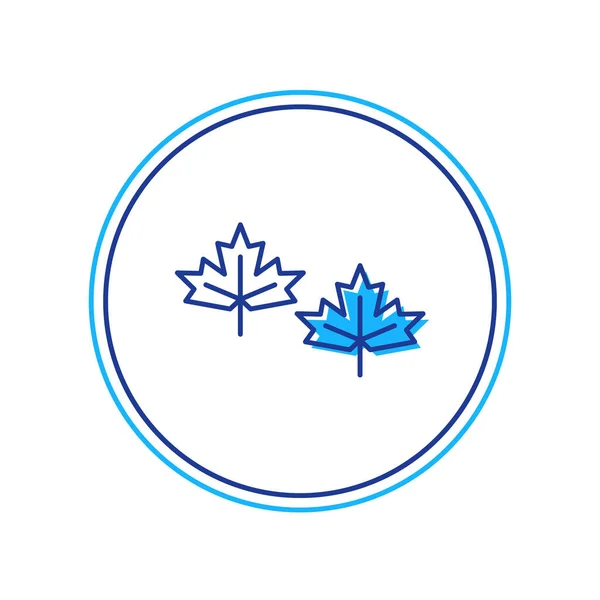 Fylld Kontur Kanadensiska Lönnlöv Ikon Isolerad Vit Bakgrund Kanada Symbol — Stock vektor