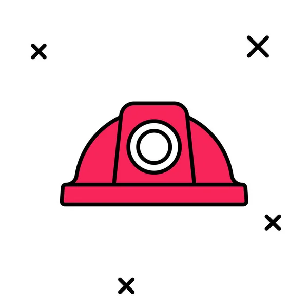 Filled Outline Worker Safety Helmet Icon Isolated White Background Vector — Stock Vector