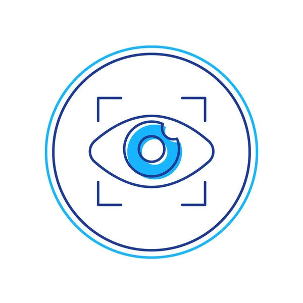 填充轮廓大哥哥电子眼睛图标孤立在白色背景 全球监测技术 计算机系统和网络安全 — 图库矢量图片