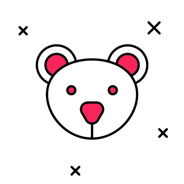 Gefüllte Umrisse Teddybär Plüschtier Symbol Isoliert Auf Weißem Hintergrund Vektor — Stockvektor
