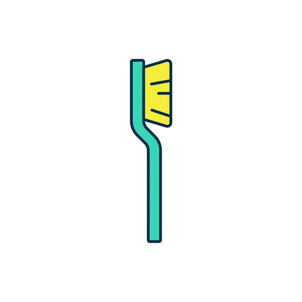 Filled Outline Toothbrush Icon Isolated White Background Vector — Stock Vector