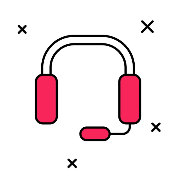 Icono Auriculares Contorno Rellenado Aislado Sobre Fondo Blanco Auriculares Concepto — Vector de stock