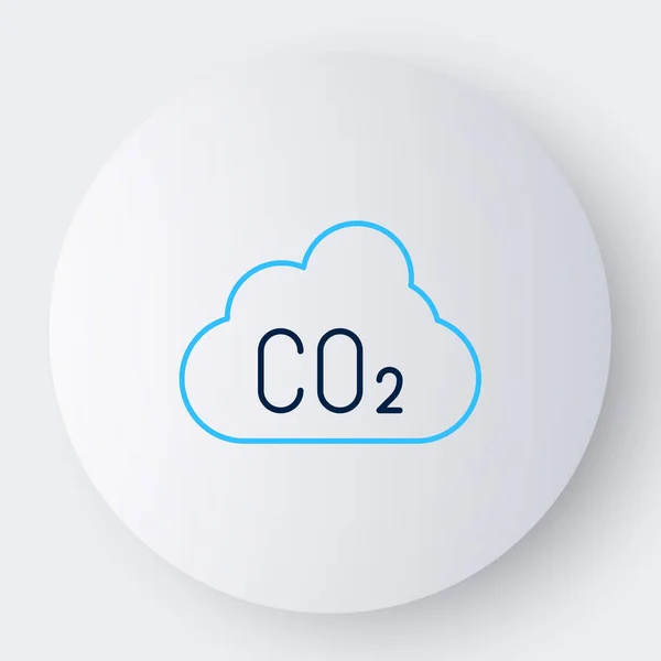 Línea Emisiones Co2 Icono Nube Aislado Sobre Fondo Blanco Fórmula — Vector de stock