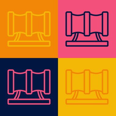 Pop sanat çizgisi Kid oyun alanı kaydırak borusu ikonu renk arkaplan izole. Vektör