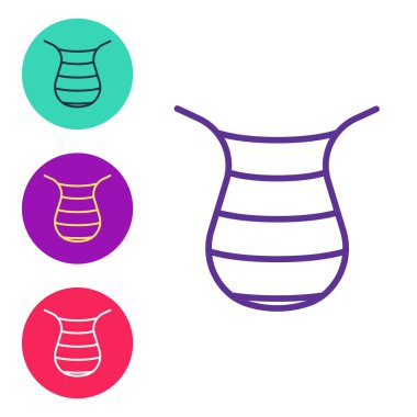 Beyaz arkaplandaki Balıkçılık Ağı simgesini ayarla. Balık oltası. Simgeleri renklendirin. Vektör