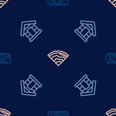 Ahşap hat, köpek evi ve dikişsiz kiriş yapın. Vektör