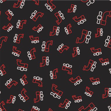 Line Water musluk simgesi siyah arkaplanda izole edilmiş. Vektör