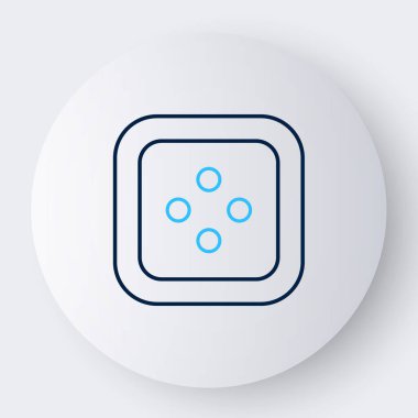 Giysi simgesi için çizgi dikiş düğmesi beyaz arkaplanda izole edildi. Giysi düğmesi. Renkli taslak konsepti. Vektör