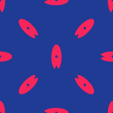 Kırmızı sörf tahtası simgesi mavi arkaplanda izole edilmiş. Sörf tahtası. Olağanüstü bir spor. Spor malzemeleri. Vektör