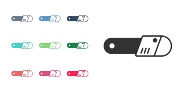 Siyah testere simgesi beyaz arkaplanda izole edildi. Simgeleri renklendirin. Vektör