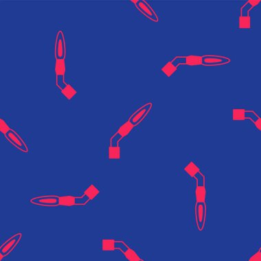 Kırmızı kaynak makinesi simgesi mavi arkaplanda izole edilmiş. Vektör