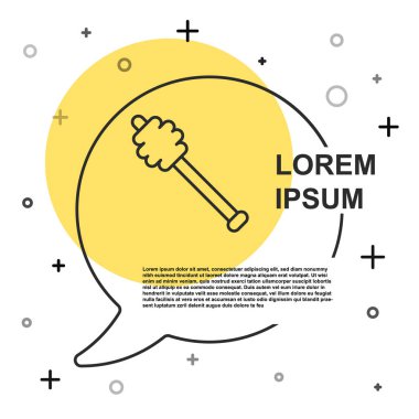 Siyah çizgi Bal Çubuğu simgesi beyaz arkaplanda izole edildi. Tatlı kepçe. Rastgele dinamik şekiller. Vektör