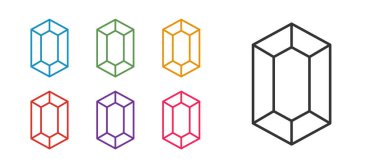 Beyaz arkaplanda Gem taşı simgesini ayır. Mücevher sembolü. Elmas. Simgeleri renklendirin. Vektör