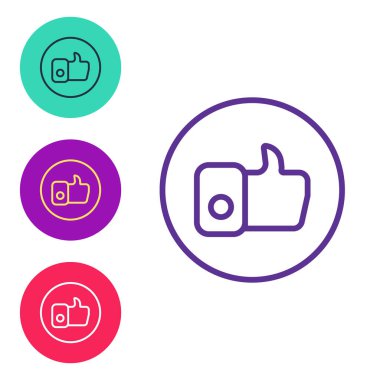 Çizgiyi beyaz arkaplanda izole edilmiş bir simge gibi ayarla. Simgeleri renklendirin. Vektör