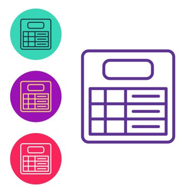 Satır tren istasyonu simgesini beyaz arkaplanda izole et. Mekanik skor tabelası. Trendeki billboarddaki uçuş bilgileri. Simgeleri renklendirin. Vektör