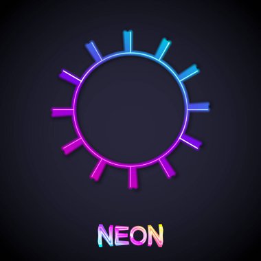 Parlayan neon çizgi simgesi siyah arkaplanda izole edildi. Vektör