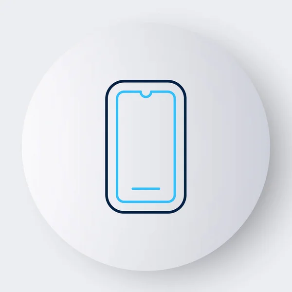 Ligne Smartphone Icône Téléphone Mobile Isolé Sur Fond Blanc Concept — Image vectorielle