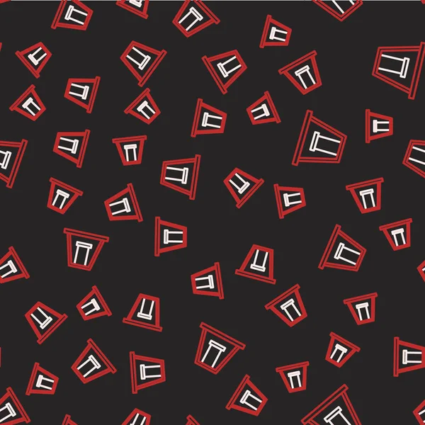 Çocuklar için yaz oyunları için oyun alanı ikonu üzerinde çizgi salınımı siyah arka planda izole edilmiş kusursuz desen. Açık hava eğlence ekipmanları. Vektör