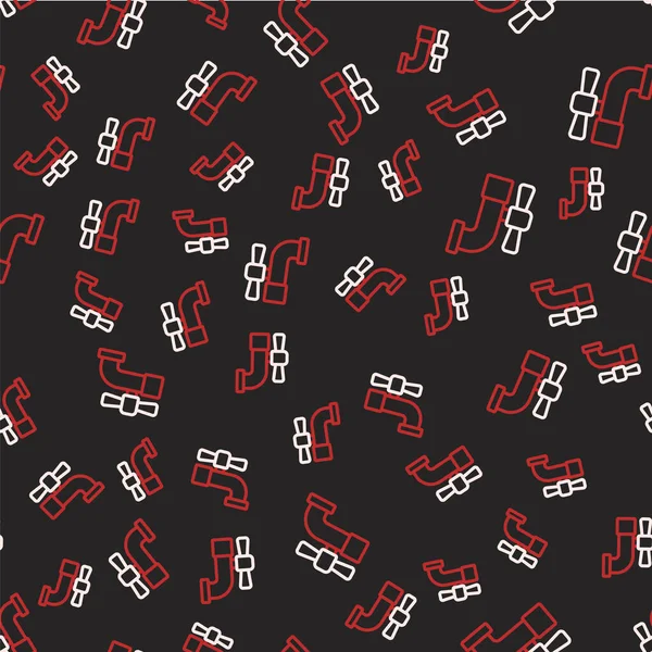 Line Water musluk simgesi siyah arkaplanda izole edilmiş. Vektör