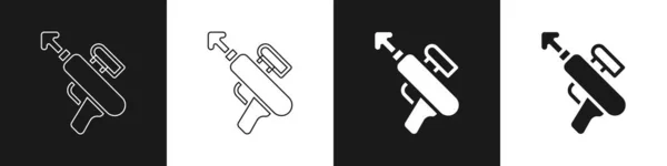 Set Fishing Harpune Symbol Isoliert Auf Schwarzem Und Weißem Hintergrund — Stockvektor