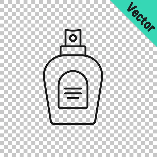 Black Line Perfume Icon Isolated Transparent Background Vector — Stock Vector