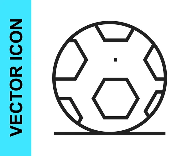 Linha Preta Ícone Bola Futebol Futebol Isolado Fundo Branco Equipamento — Vetor de Stock