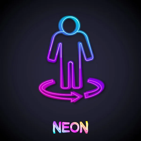 Ragyogó Neon Vonal Modellezés Ikon Elszigetelt Fekete Háttér Bővített Valóság — Stock Vector