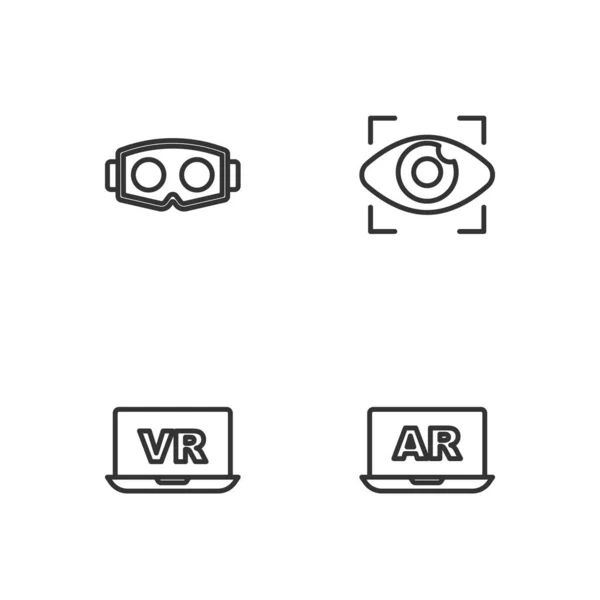 Set Line Augmented Reality Virtual Brille Und Big Brother Elektronisches — Stockvektor