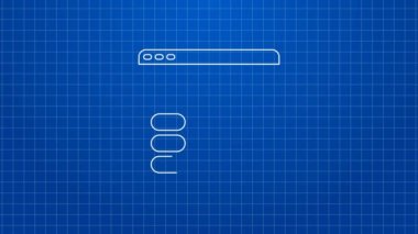 Mavi arkaplanda beyaz çizgi pasta grafiği bilgi simgesi izole edildi. Diyagram çizelgesi. 4K Video hareketli grafik canlandırması