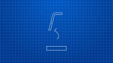 Beyaz çizgi Espresso tonik kahve ikonu mavi arkaplanda izole edilmiş. 4K Video hareketli grafik canlandırması