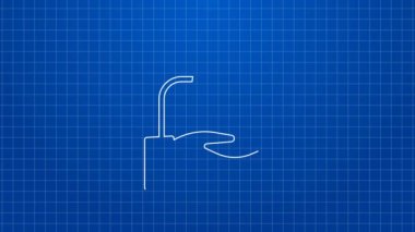 Beyaz çizgili kan bağışı ikonu mavi arkaplanda izole edildi. 4K Video hareketli grafik canlandırması