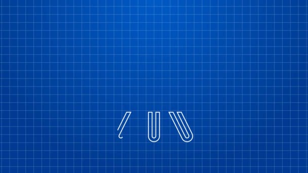 白い線青い背景に隔離された黒板のアイコン。学校のBlackboardサイン。4Kビデオモーショングラフィックアニメーション — ストック動画