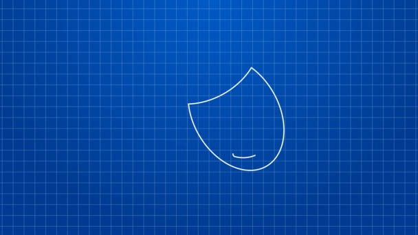 White line Comedy and tragedy theatrical masks icon isolated on blue background. 4K Video motion graphic animation — Stock Video