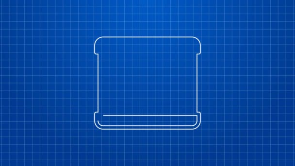 White line Full HD 1080p icon isolated on blue background. 4K Video motion graphic animation — Stock Video