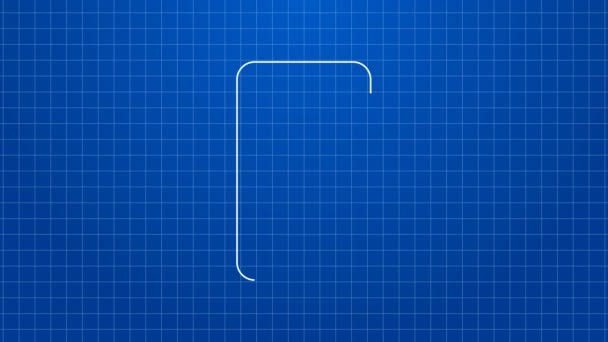 Белая линия Закулисная иконка выделена на синем фоне. Дверь с звездным знаком. Одеваются для знаменитостей. Видеографическая анимация 4K