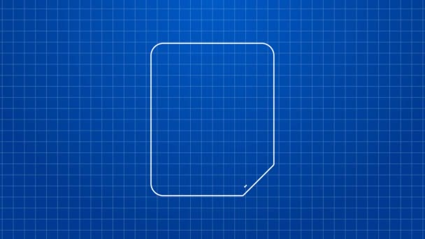 Fehér vonal Waybill ikon elszigetelt kék háttérrel. 4K Videó mozgás grafikus animáció — Stock videók