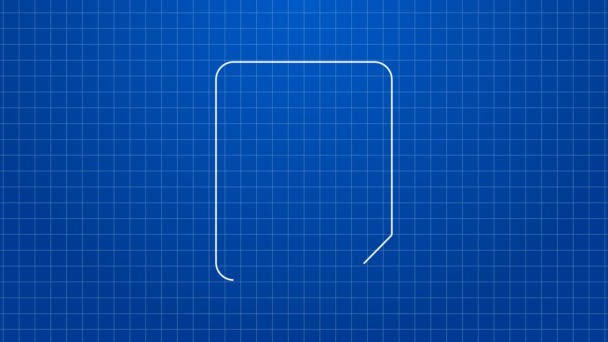 White line Medical clipboard with clinical record icon isolated on blue background. Prescription, medical check marks report. 4K Video motion graphic animation — Stock Video