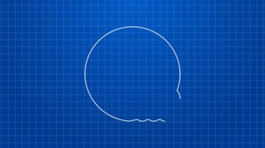 Beyaz çizgi yıkama ikonu mavi arka planda izole edilmiş. Bulaşık yıkama ikonu. Bulaşık makinesi tabelası. Masa takımı tabelası temiz. 4K Video hareketli grafik canlandırması