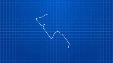 Temizlik simgesi için beyaz çizgi fırçası mavi arkaplanda izole edildi. Temizlik hizmeti konsepti. 4K Video hareketli grafik canlandırması